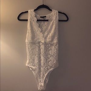 NWOT White Lace Bodysuit